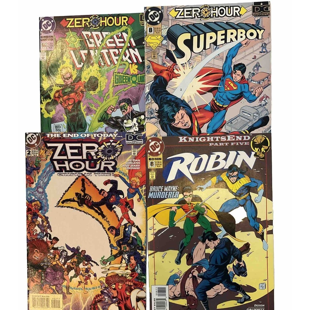 DC Comics 1994 Zero Hour Crossover Series Superboy Robin Green Lantern Lot of 4